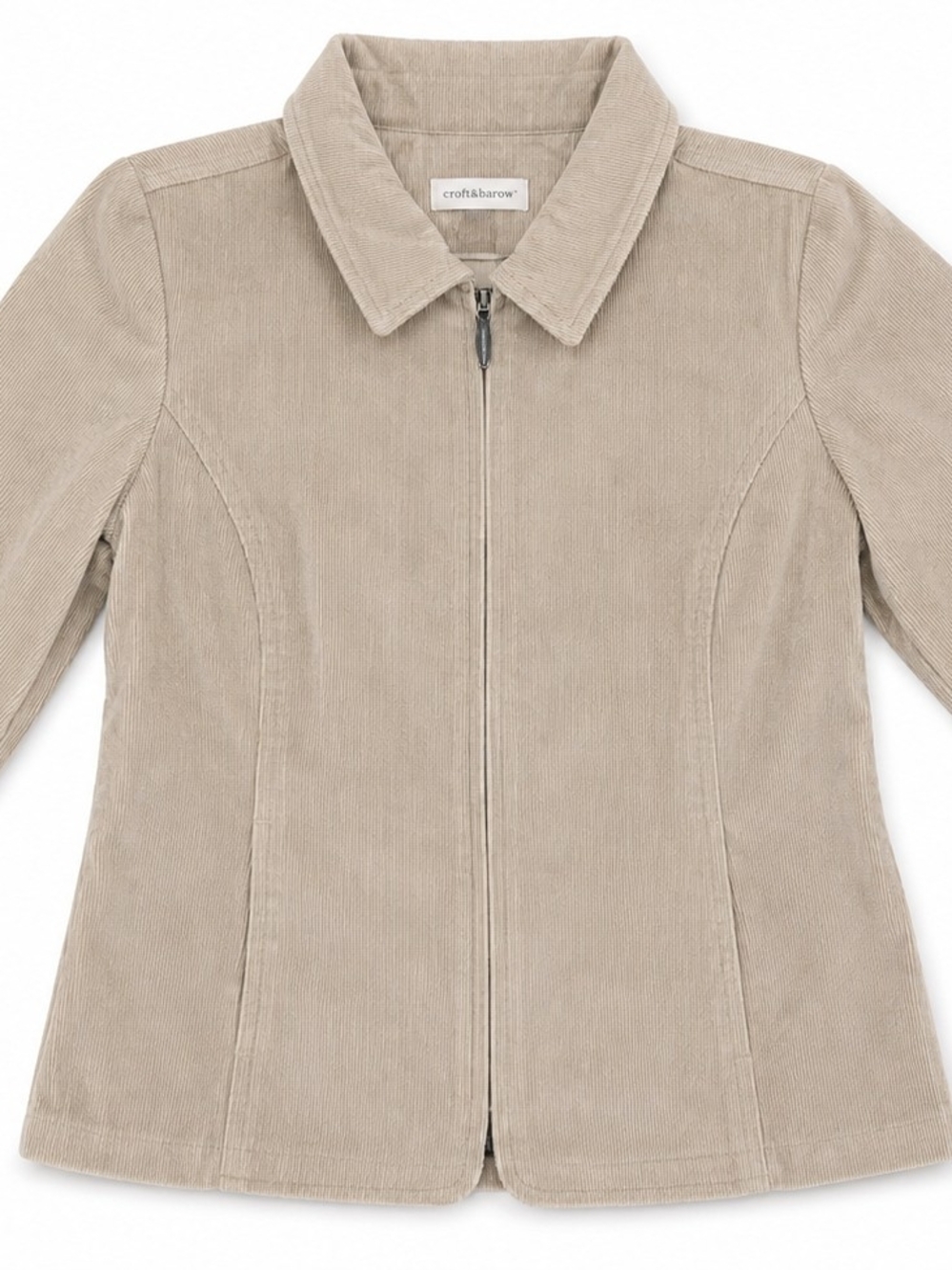 Christopher & Banks Women’s XL Beige Corduroy Full Zip Collared Jacket